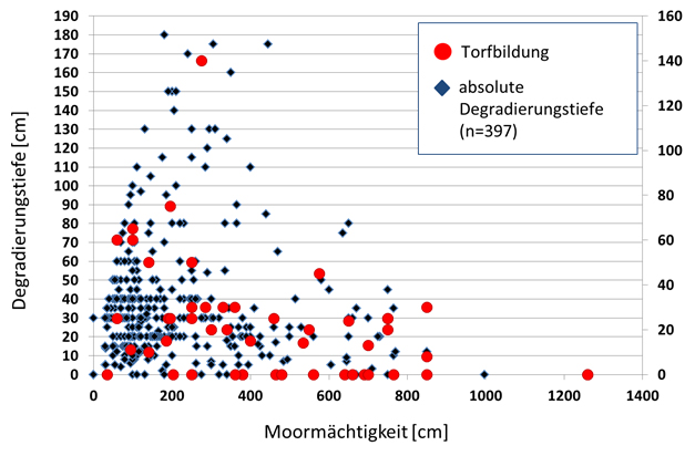 Image of degree of decomposition and peat thickness